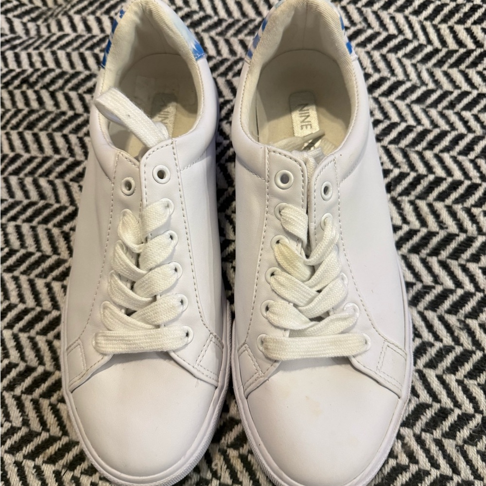 Nine West White Sneakers with Blue Accents